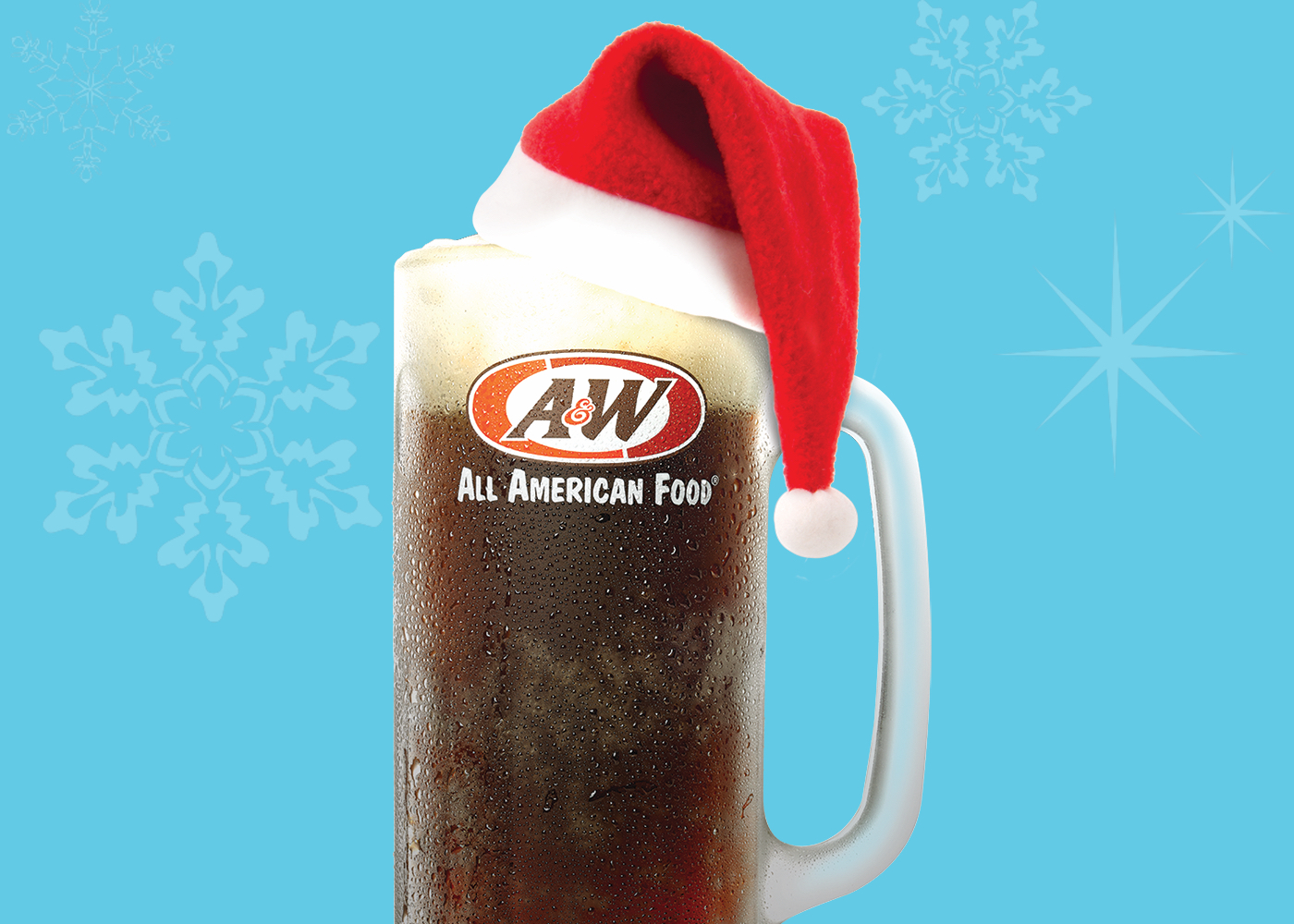 A&W Root Beer Mug with Santa hat 